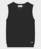 Жилет с V-образным вырезом черный Button Blue, школьная форма для мальчиков  фото, kupilegko.ru